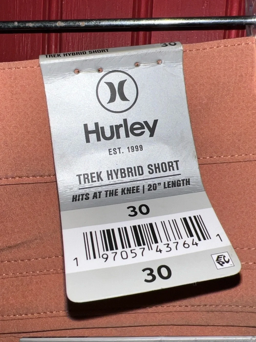 Hurley Men's Stretch Cargo Shorts in Dusty Salmon Hybrid 30